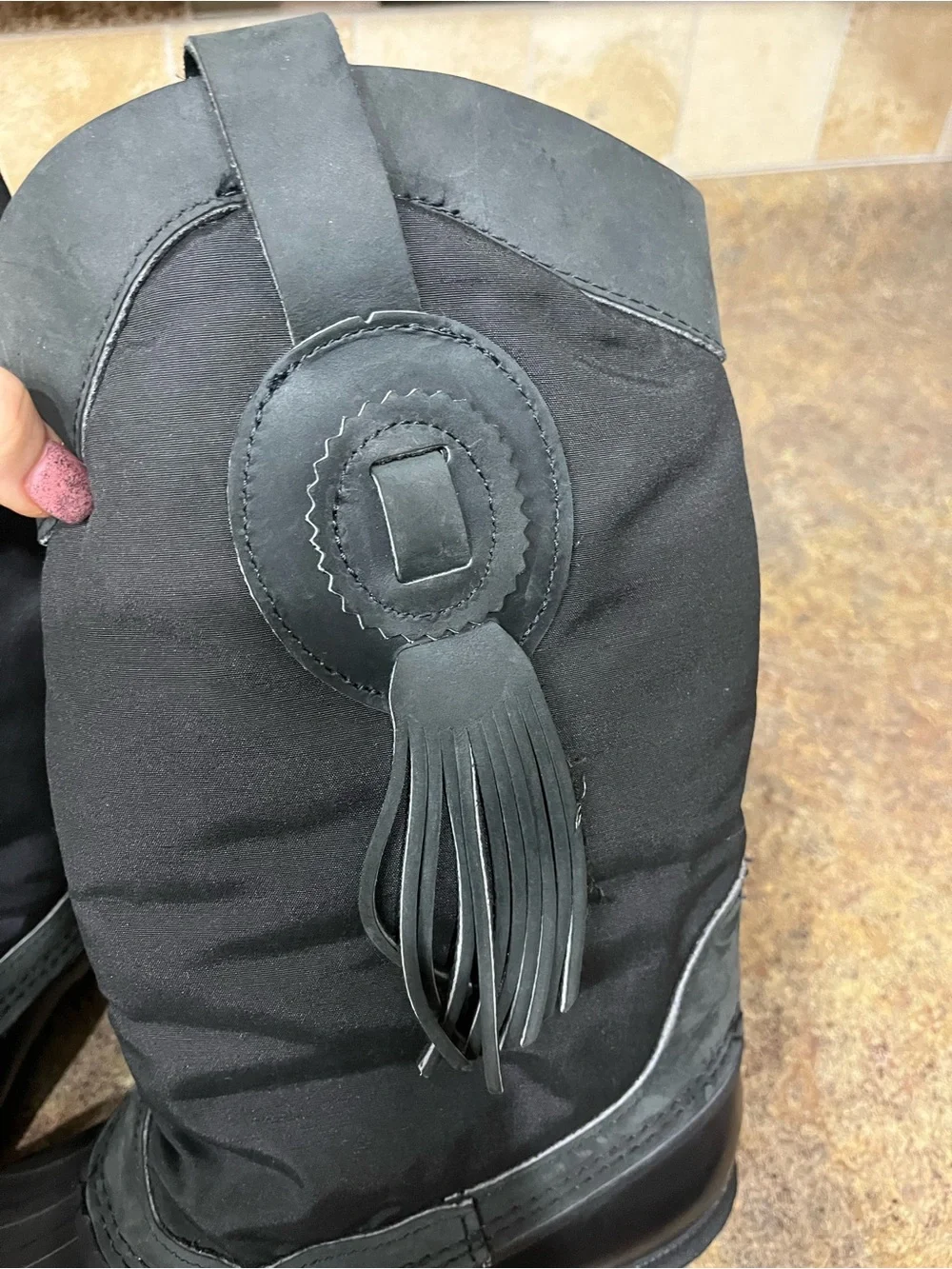 RARE Vintage Sorel Made in Canada Black Tassel Rubber Snow Boots Women’s 8